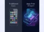 Infographic showing a side-by-side comparison between a traditional smartphone with standard app icons and a futuristic OpenAI smartphone powered by a centralized, real-time AI agent.
