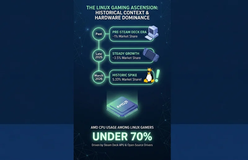 Linux Gaming Explodes: Steam Market Share Doubles macOS in Historic 5% Milestone