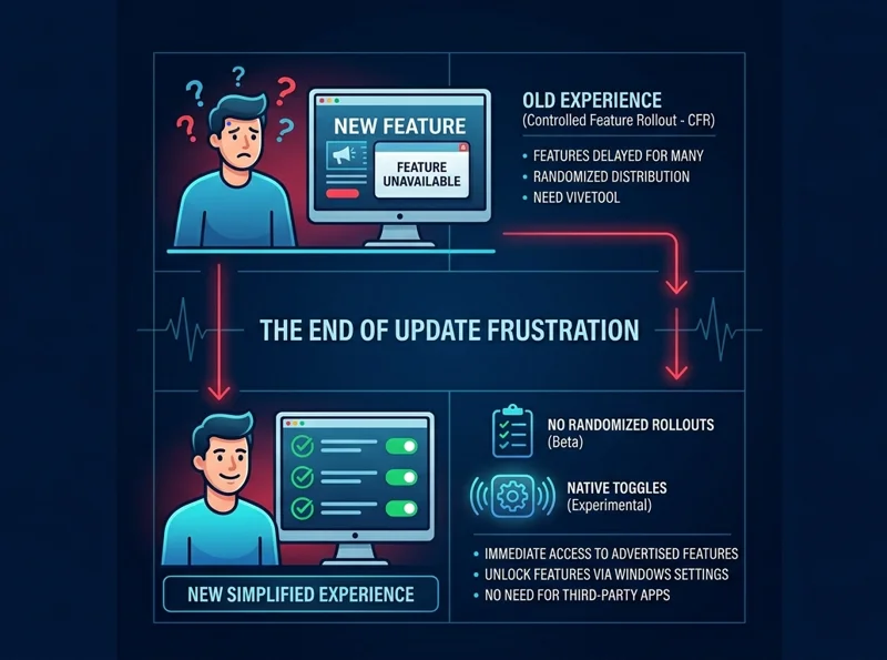 Microsoft Revamps Windows Insider Program: Kills Gradual Rollouts & Unlocks Native Feature Toggles! - تفاصيل إضافية