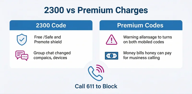 Comparison infographic showing the difference between the free 2300 MMS routing code and third-party premium short codes that cause unwanted charges.