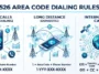 Infographic explaining the mandatory 10-digit dialing rules and formatting for local, long-distance, and international calls using the new 526 area code.