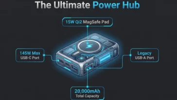 Infographic detailing why The UGREEN Nexode Power Bank might be the ultimate 3-in-1 MagSafe charger, highlighting the 145W USB-C port, legacy USB-A port, and 15W Qi2 magnetic pad.