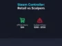 An infographic comparing the official $99 retail price of the new Steam Controller with the $250 to $700 prices demanded by scalpers on eBay.