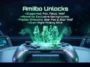 Infographic showing compatible Fox, Falco, and Wolf amiibo figures for Star Fox on Switch 2, unlocking exclusive profile backgrounds and faction emblems.