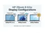 A hardware infographic comparing the three display configuration options for the new HP ZBook 8 G2a 14-inch laptop.