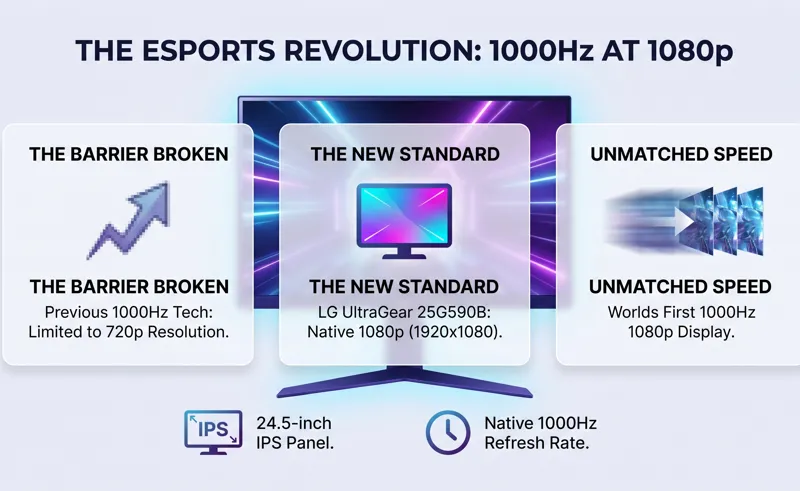 1000Hz at 1080p? LG's UltraGear 25G590B Gaming Monitor Changes Esports Forever