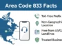 Security infographic showing how to spot area code 833 scam calls, including warning signs like high urgency and requests for gift cards.