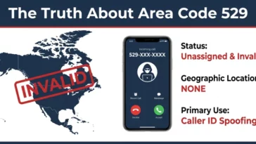 Infographic explaining the invalid status of the 529 area code, highlighting that it has no true geographic location and is used for caller ID spoofing.