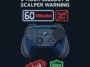 Infographic showing the 99 dollar Valve Steam Controller selling out in 60 minutes, featuring a warning to avoid paying inflated scalper prices on secondary markets.