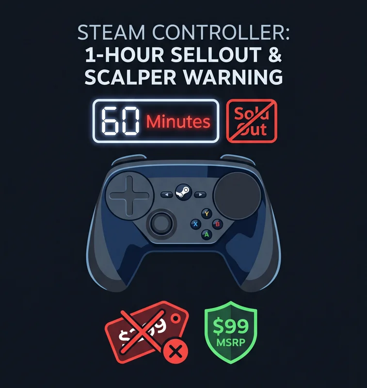 Don't Pay Scalpers! Valve Confirms $99 Steam Controller Restocks Are Coming After 1-Hour Sellout