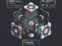 3D isometric infographic showing the engineering statistics of the canceled Dbrand Steam Machine Companion Cube, including 1,000 plus hours of engineering, 44 injection molds, and 7 months of development.