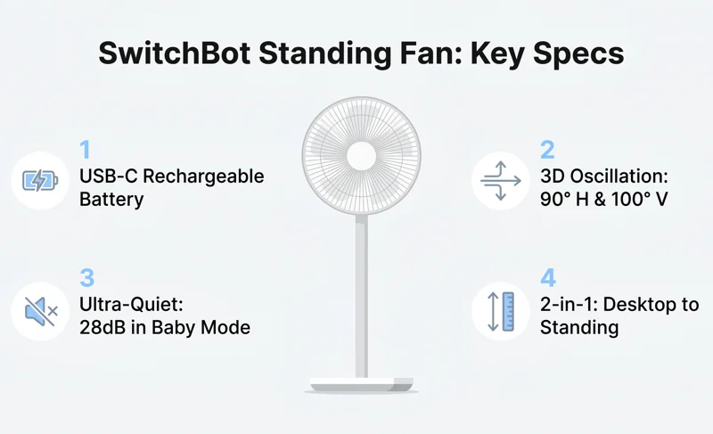 SwitchBot Standing Circulator Fan Review: The Portable Smart Fan Your Family Will Fight Over