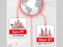 Infographic displaying the global broadcast schedule for the June 9 Nintendo Direct across major US and international time zones.