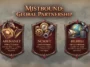 A corporate partnership infographic detailing the teams behind the Guild Wars Mistbound CCG, highlighting ArenaNet as the official licensor, NCsoft as the lead developer, and Bilibili as the global publisher.