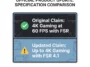 An infographic showing the text change on the official Valve storefront, swapping the original 4K 60FPS claim with up to 4K gaming with FSR 4.1.