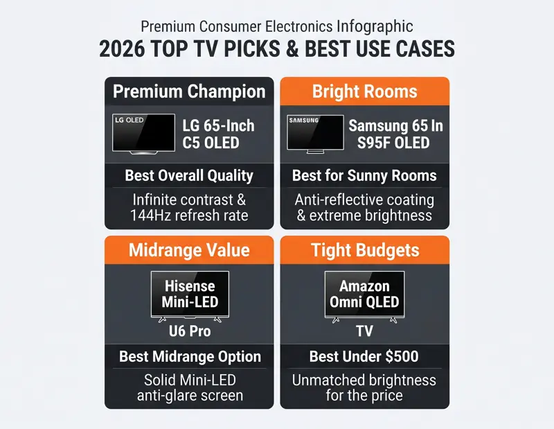 We Tested the Top TVs of 2026: Here Are the 4 Best Displays for Flawless Streaming and Gaming
