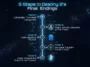 A step-by-step infographic showing how to unlock the Destiny 2 secret final endings, from completing triumphs to visiting the Shard of the Traveler.