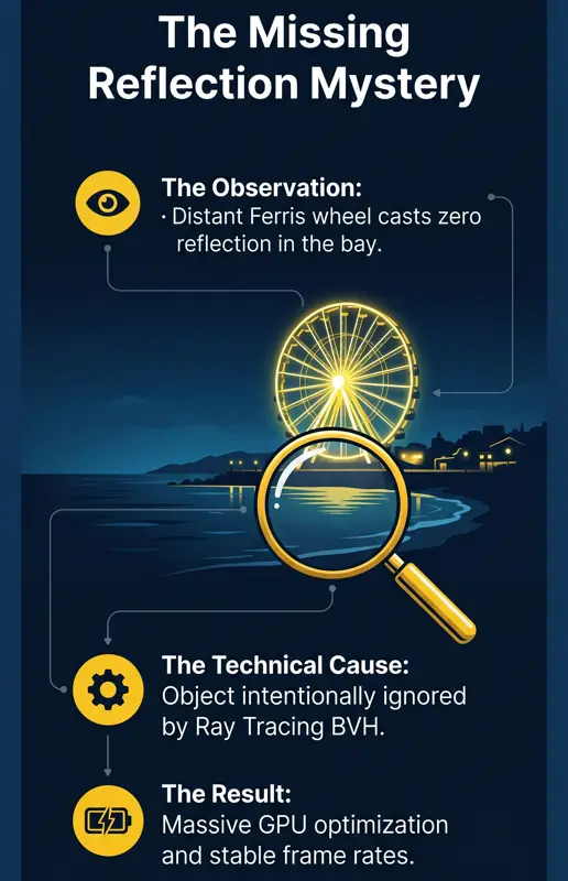GTA 6's Missing Ferris Wheel Reflection Explained: A Massive Ray Tracing Bug or GPU Saving Trick? - تفاصيل إضافية