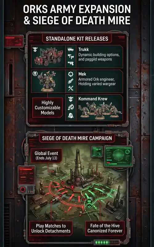 Massive Warhammer 40k Ork Reveal: 11th Edition Codex, Custom Trukks, and New Standalone Units! - تفاصيل إضافية