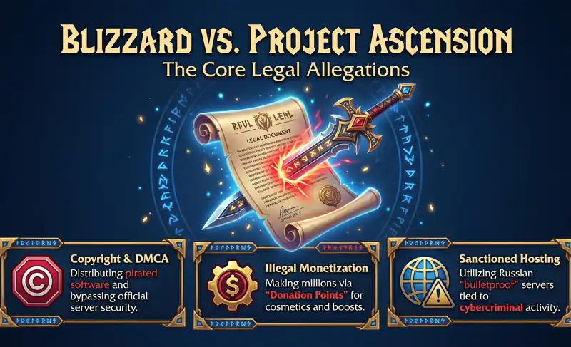 The End of Project Ascension? Blizzard Targets Massive WoW Private Server in New Lawsuit - تفاصيل إضافية