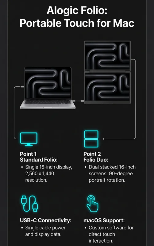 Turn Your Mac Into a Touchscreen: Alogic Debuts New 4K Monitors and Portable Displays - تفاصيل إضافية