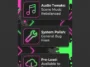 Infographic detailing the Splatoon Raiders version 1.1.0 day-one patch, highlighting audio tweaks, general bug fixes, and pre-load availability.