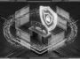 A black and white 3D render of a digital security shield and computer system representing Microsoft's massive 570 security patch release and three critical zero-day fixes.