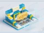 A 3D infographic render showing a LEGO brick parking lot and a 10,000 votes milestone badge, representing the review status of the iMac G3 set.