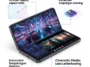 Infographic showing the Samsung Galaxy Z Fold 8's 4:3 inner display aspect ratio, highlighting its benefits for immersive mobile gaming and media viewing with minimal letterboxing.