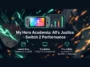 Infographic showing My Hero Academia: All's Justice Switch 2 performance specs, including 1080p resolution and 30 FPS target.