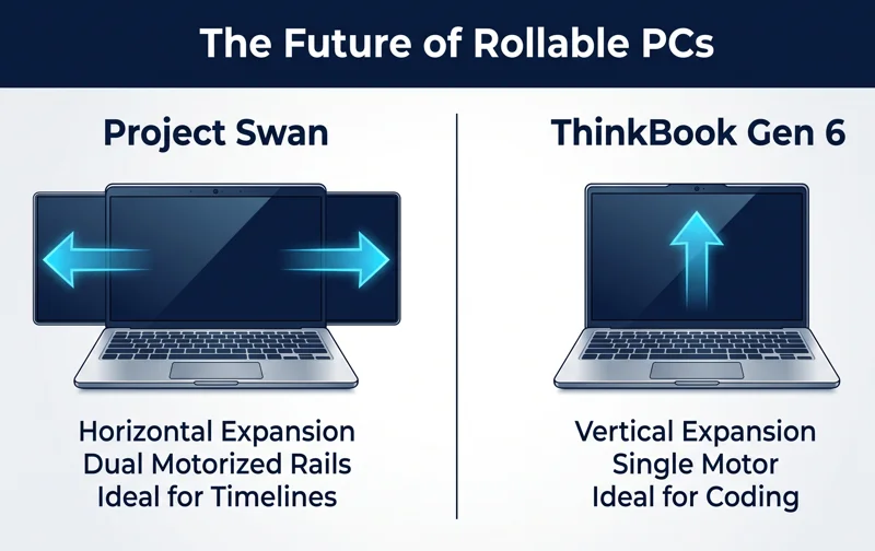 LEAKED: Lenovo "Project Swan" Reveals Mind-Blowing Horizontally Expanding ThinkBook Display!