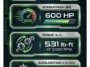Infographic showing the powertrain performance specifications of the 2027 Dodge Charger Super Bee, featuring its 600-horsepower twin-turbo inline-six engine, 531 lb-ft of torque, and a 0-60 mph time of 3.4 seconds.