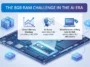 Infographic explaining how the AI boom and global memory shortage are forcing laptop manufacturers to revert to 8GB RAM configurations.
