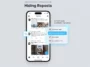 A UI infographic showing a smartphone screen displaying a Bluesky profile with a highlighted pop-up menu option that reads "Hide reposts in feeds".