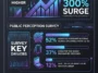 Infographic illustrating Samsung Galaxy Z Fold 8 pre-order success, showing a 300% surge over the Fold 7 and a breakdown of survey results regarding the iPhone Ultra competition.