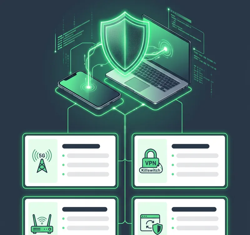 Infographic illustrating the CaptiveCrunch Wi-Fi threat, showing how hackers use fake captive portals, malicious software updates, and false urgency to steal credentials on public networks.