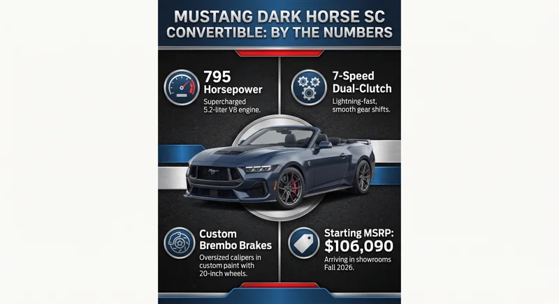 The $106K V8 Beast: Ford Unveils the 795-HP Mustang Dark Horse SC Convertible! - تفاصيل إضافية