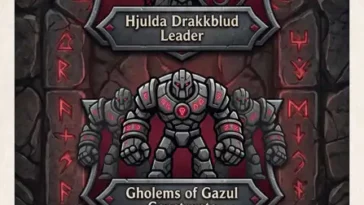 A fantasy infographic titled "Khazalite Holds Army Set" displaying miniatures for Hjulda Drakkblud, Gholems of Gazul constructs, and the Oathkeeper Cannon.