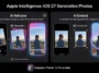 Infographic showing the new Apple Intelligence features in the iOS 27 Photos app, specifically the generative AI Reframe and Extend editing tools.