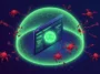 3D isometric infographic showing a glowing web browser window protected by a digital shield that deflects red data-mining bots and tracking nodes.