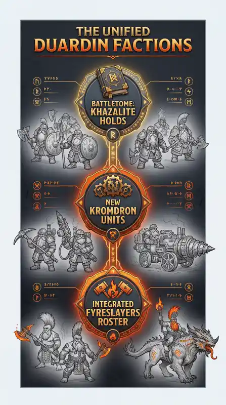 Massive Age of Sigmar Reveal: The Khazalite Holds Unite the New Duardin Faction & Fyreslayers! - تفاصيل إضافية