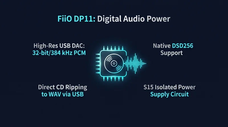 FiiO's New $189 DP11 CD Player Is a Desktop Audio Monster with a Built-In DAC and Pre-Amp - تفاصيل إضافية