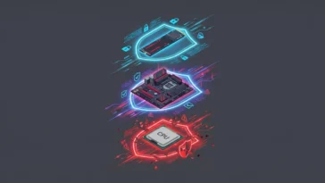 Infographic showing the risk levels of purchasing used PC components, such as CPUs and motherboards, that might trigger a Valorant Vanguard hardware ban.